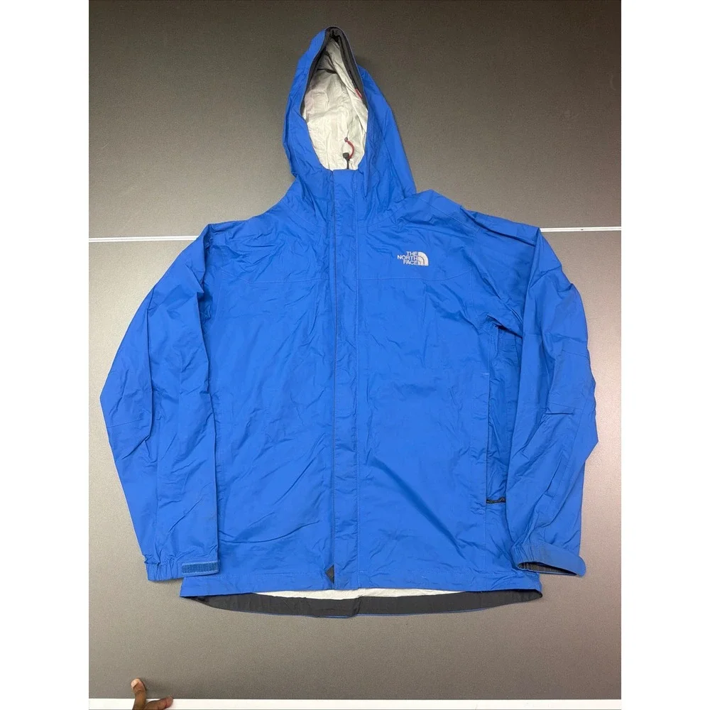The North Face HyVent DT Rain Jacket Mens Medium Blue Hooded Waterproof Shell